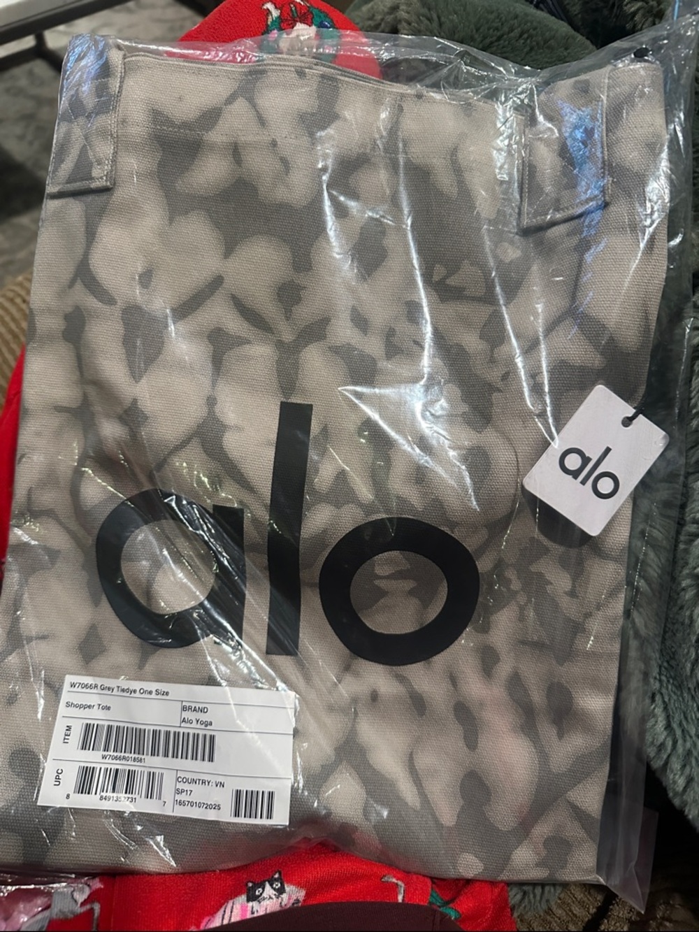 Alo Logo Grey Tiedye Bag One Size